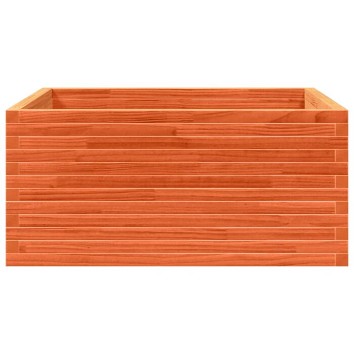 Jardinière cire marron 100x100x46 cm bois de pin massif – Image 4