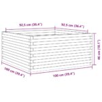 Jardinière cire marron 100x100x46 cm bois de pin massif – Image 8