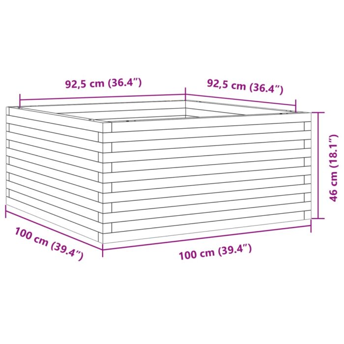 Jardinière 100x100x46 cm bois massif de douglas – Image 8