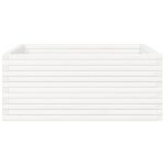 Jardinière blanc 110x110x46 cm bois de pin massif – Image 4