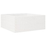Jardinière blanc 110x110x46 cm bois de pin massif – Image 5