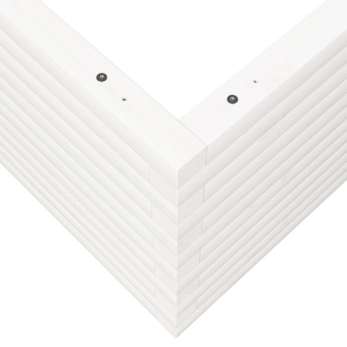 Jardinière blanc 110x110x46 cm bois de pin massif – Image 6