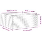 Jardinière blanc 110x110x46 cm bois de pin massif – Image 8