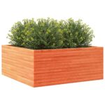 Jardinière cire marron 110x110x46 cm bois de pin massif – Image 2