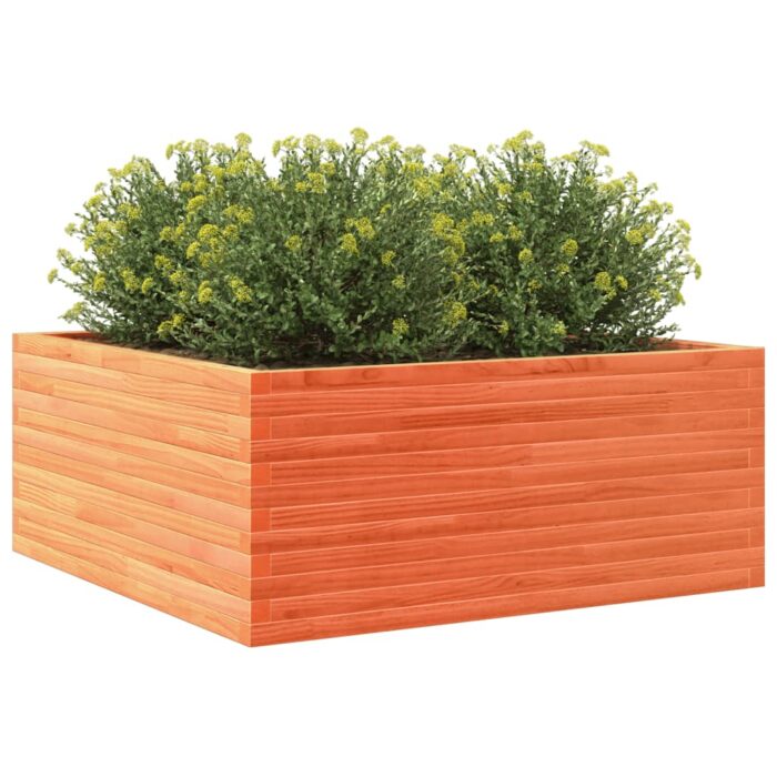 Jardinière cire marron 110x110x46 cm bois de pin massif – Image 2