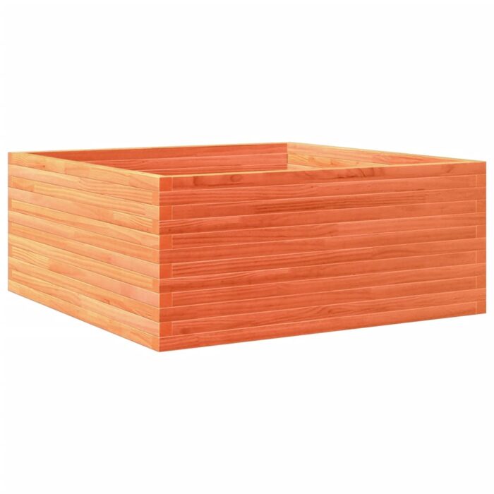 Jardinière cire marron 110x110x46 cm bois de pin massif – Image 5