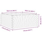 Jardinière cire marron 110x110x46 cm bois de pin massif – Image 8
