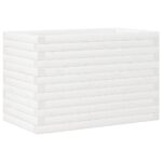 Jardinière blanc 70x40x46 cm bois de pin massif – Image 5