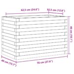Jardinière blanc 70x40x46 cm bois de pin massif – Image 8