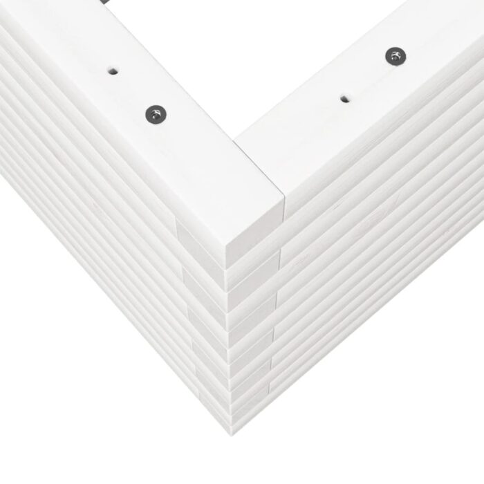 Jardinière blanc 90x40x46 cm bois de pin massif – Image 6