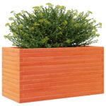 Jardinière cire marron 90x40x46 cm bois de pin massif – Image 2