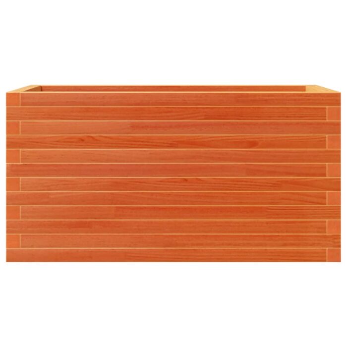 Jardinière cire marron 90x40x46 cm bois de pin massif – Image 3
