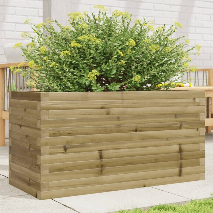 Jardinière 90x40x46 cm bois de pin imprégné – Image 1