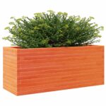 Jardinière cire marron 110x40x46 cm bois de pin massif – Image 2