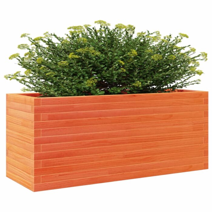 Jardinière cire marron 110x40x46 cm bois de pin massif – Image 2