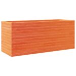 Jardinière cire marron 110x40x46 cm bois de pin massif – Image 5