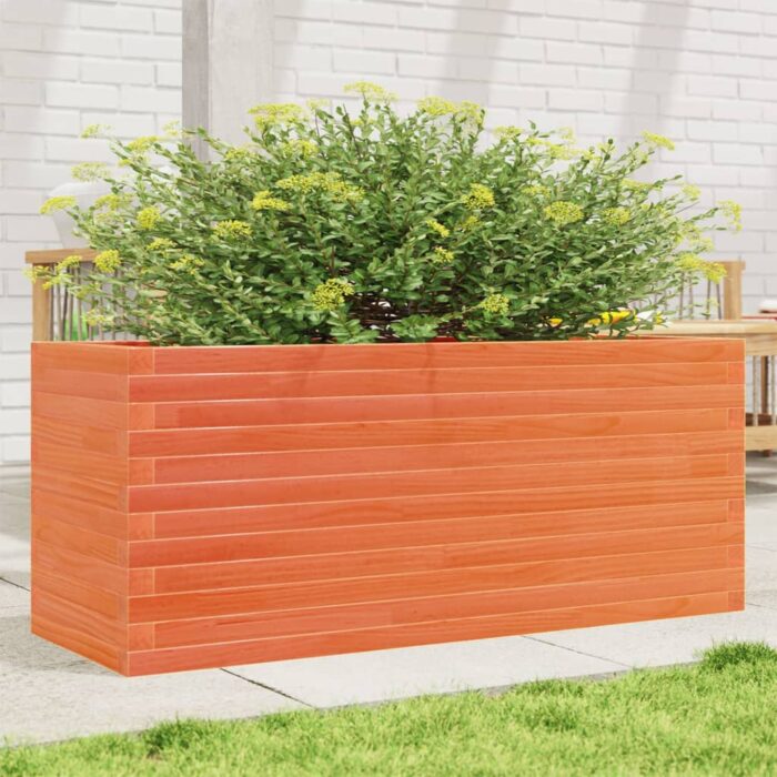 VXL8721102665813_m_en_hd_1.jpg Jardinière cire marron 110x40x46 cm bois de pin massif – Image 1