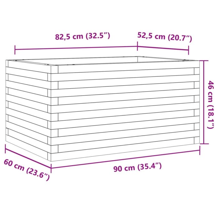 Jardinière 90x60x46 cm bois massif de douglas – Image 8