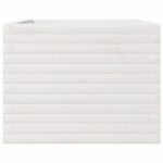 Jardinière blanc 110x60x46 cm bois de pin massif – Image 4