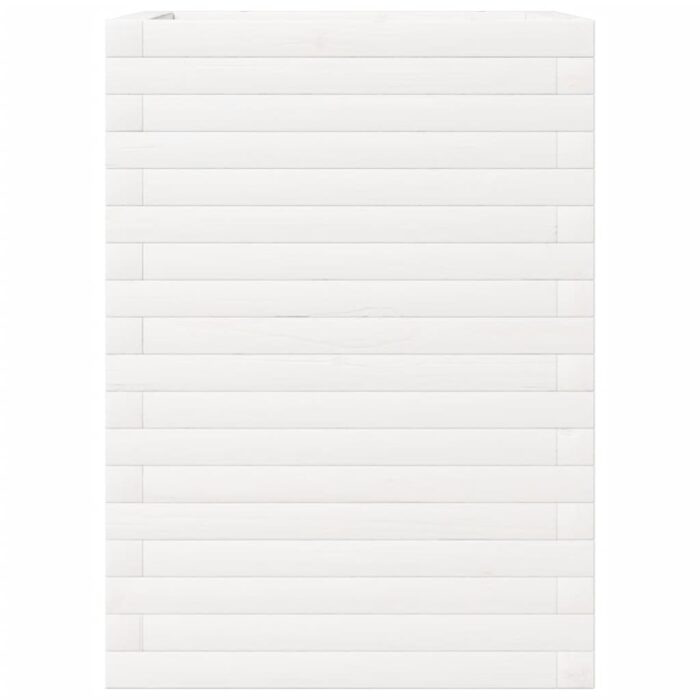 Jardinière blanc 50x50x68,5 cm bois de pin massif – Image 4
