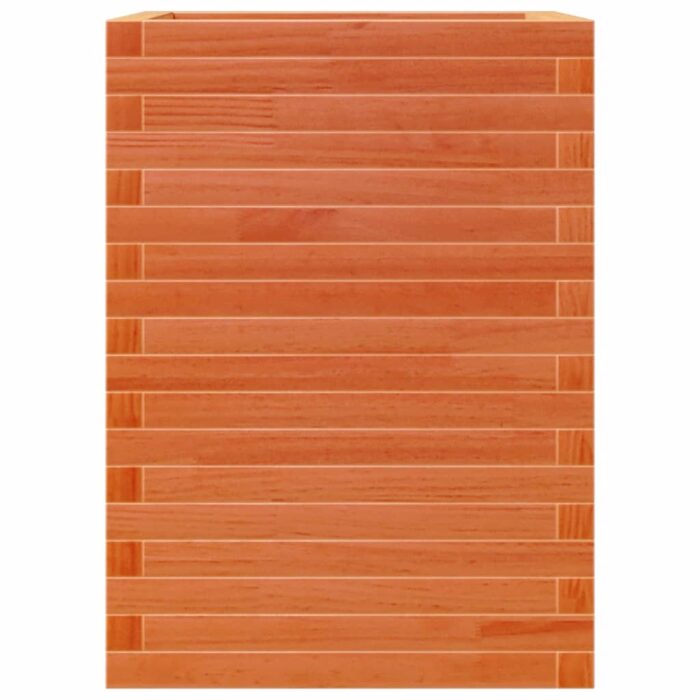 Jardinière cire marron 50x50x68,5 cm bois de pin massif – Image 3