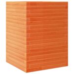 Jardinière cire marron 50x50x68,5 cm bois de pin massif – Image 5