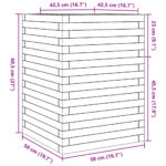 Jardinière cire marron 50x50x68,5 cm bois de pin massif – Image 8
