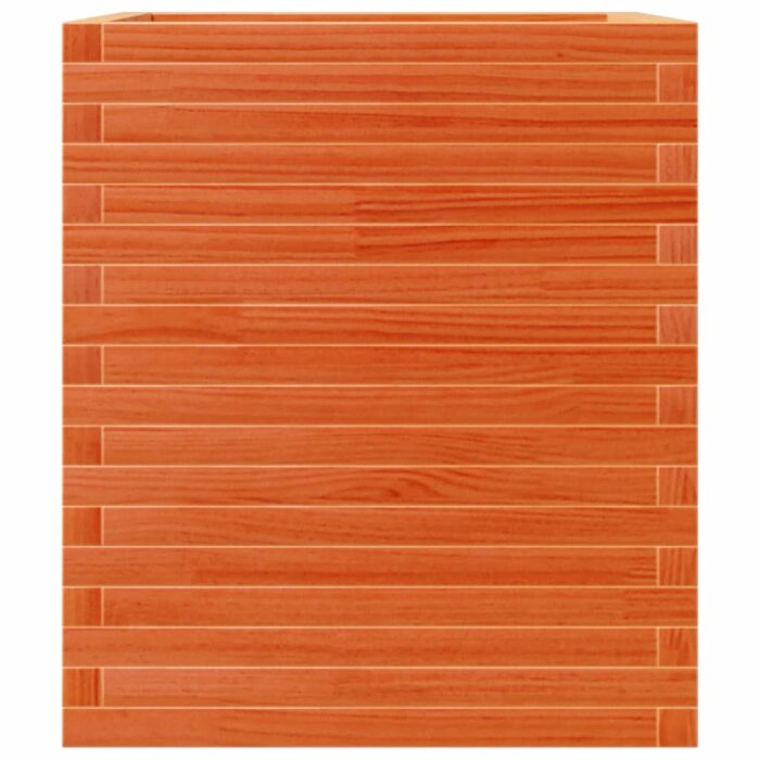 Jardinière cire marron 60x60x68,5 cm bois de pin massif – Image 3