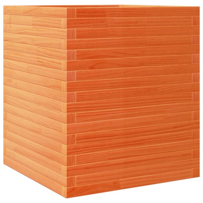 Jardinière cire marron 60x60x68,5 cm bois de pin massif – Image 5