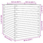 Jardinière cire marron 60x60x68,5 cm bois de pin massif – Image 8