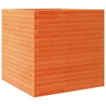 Jardinière cire marron 70x70x68,5 cm bois de pin massif – Image 5