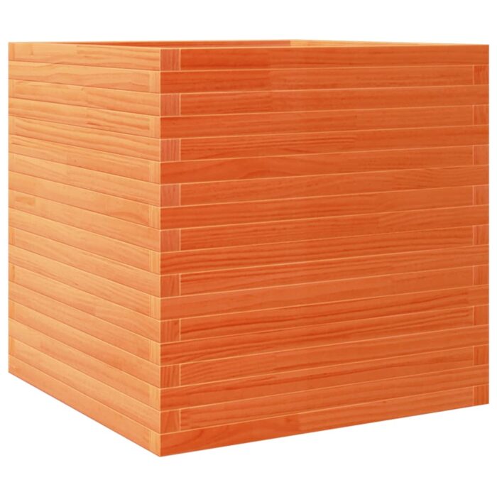 Jardinière cire marron 70x70x68,5 cm bois de pin massif – Image 5
