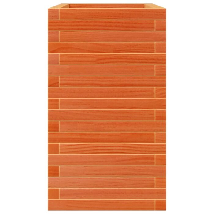 Jardinière cire marron 70x40x68,5 cm bois de pin massif – Image 4