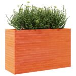 Jardinière cire marron 110x40x68,5 cm bois de pin massif – Image 2