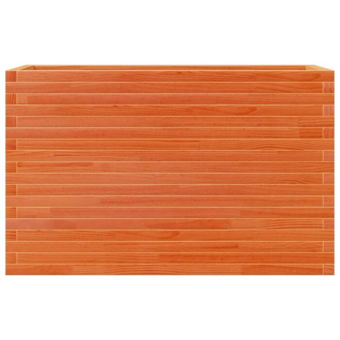Jardinière cire marron 110x40x68,5 cm bois de pin massif – Image 3