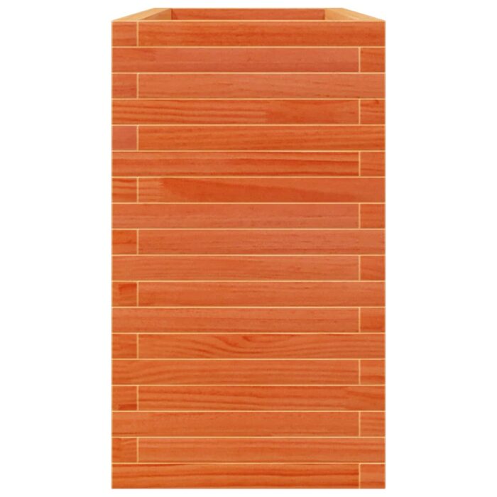 Jardinière cire marron 110x40x68,5 cm bois de pin massif – Image 4