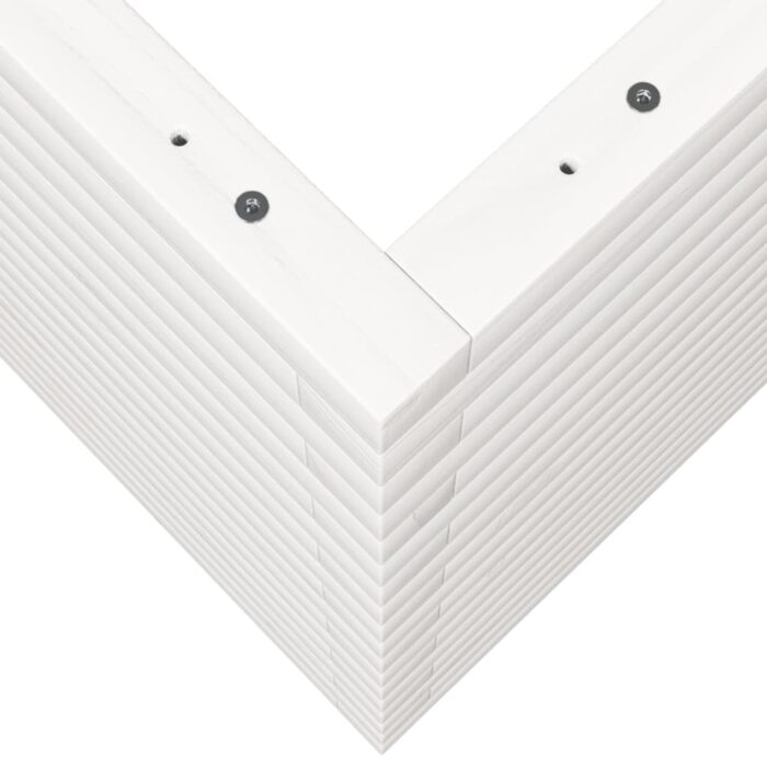 Jardinière blanc 90x60x68,5 cm bois de pin massif – Image 6