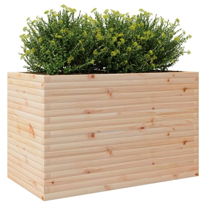 Jardinière 110x60x68,5 cm bois de pin massif – Image 2
