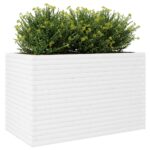Jardinière blanc 110x60x68,5 cm bois de pin massif – Image 2