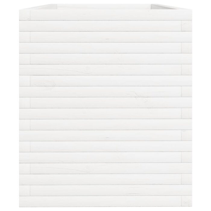 Jardinière blanc 110x60x68,5 cm bois de pin massif – Image 4