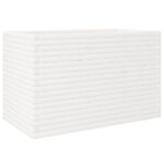 Jardinière blanc 110x60x68,5 cm bois de pin massif – Image 5