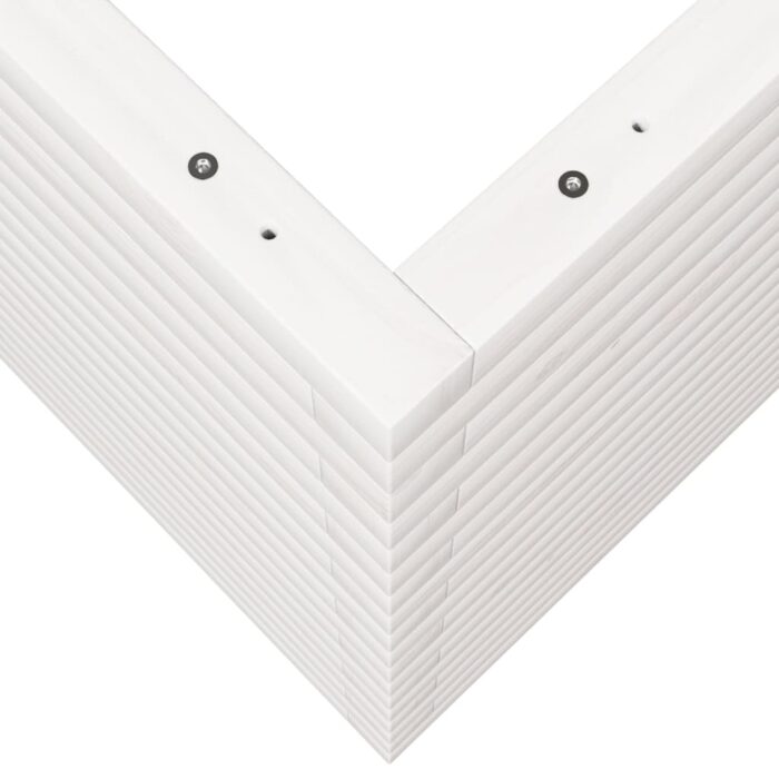 Jardinière blanc 110x60x68,5 cm bois de pin massif – Image 6