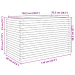 Jardinière blanc 110x60x68,5 cm bois de pin massif – Image 8