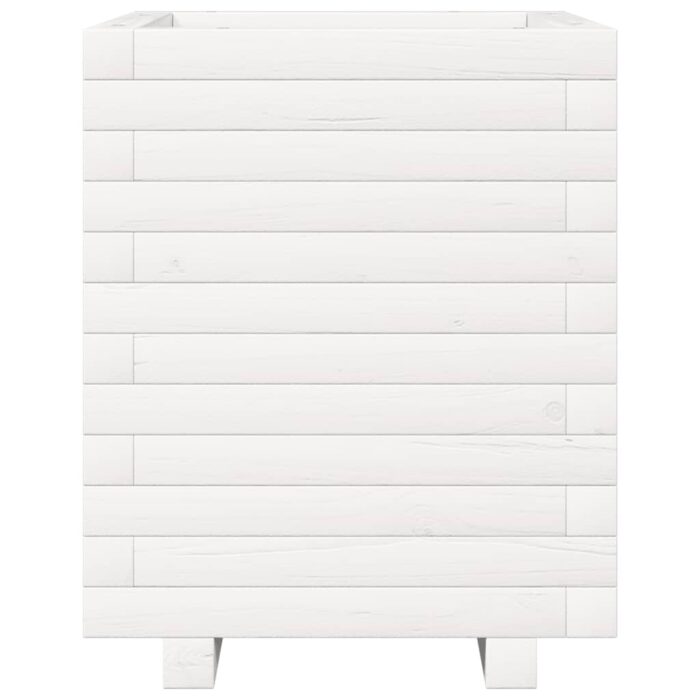 Jardinière blanc 40x40x49,5 cm bois de pin massif – Image 3