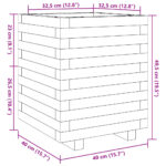 Jardinière blanc 40x40x49,5 cm bois de pin massif – Image 8