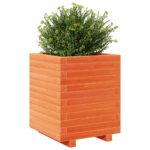 Jardinière cire marron 40x40x49,5 cm bois de pin massif – Image 2