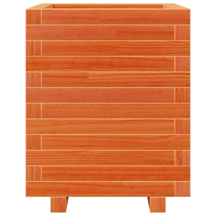 Jardinière cire marron 40x40x49,5 cm bois de pin massif – Image 3