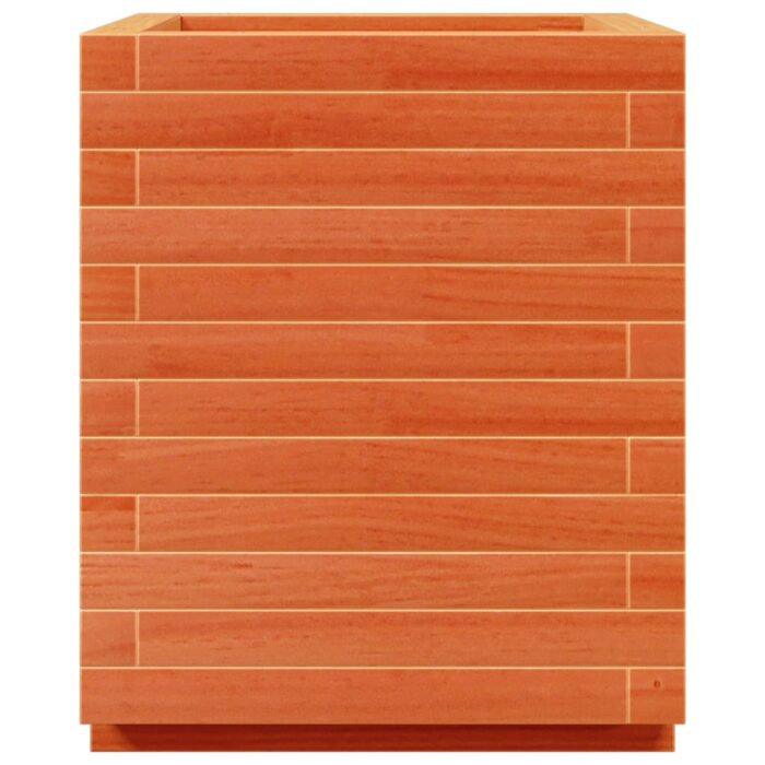 Jardinière cire marron 40x40x49,5 cm bois de pin massif – Image 4