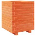 Jardinière cire marron 40x40x49,5 cm bois de pin massif – Image 5