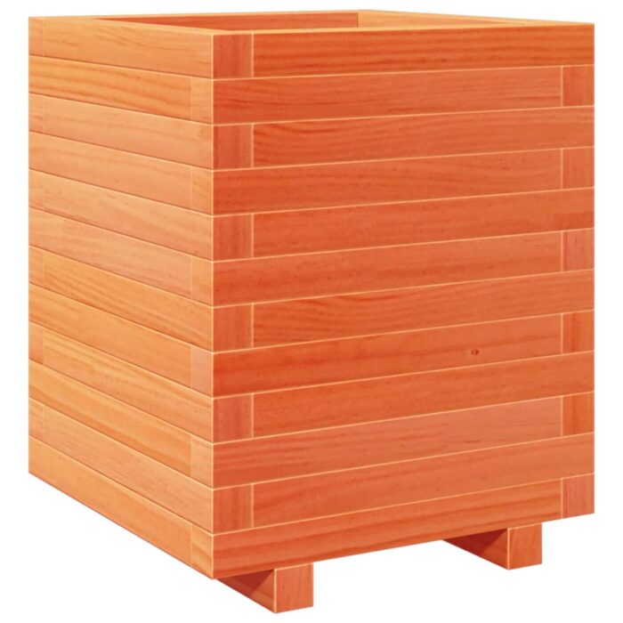 Jardinière cire marron 40x40x49,5 cm bois de pin massif – Image 5